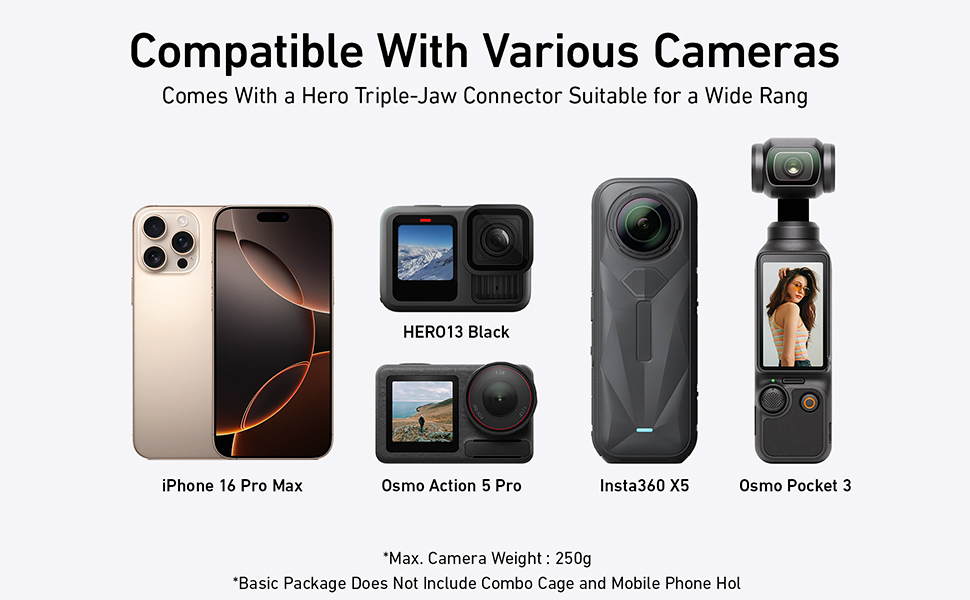 TELESIN Magnetic Mount Backpack Clip with Phone Holder