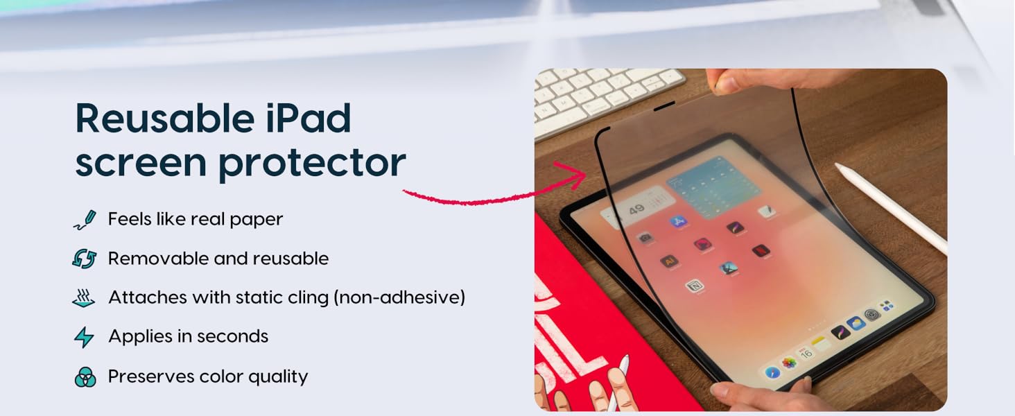 Reusable iPad screen protector