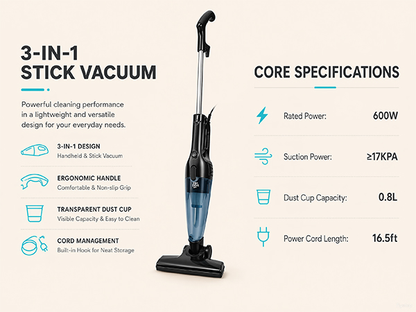 corded stick vacuum cleaner