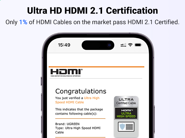 HDMI 2.1 Certified