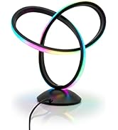 Souxgjey RGB Bedside Lamp, 13 Color Changing Spiral Table Lamp with Remote, Dimmable LED Desk Lam...
