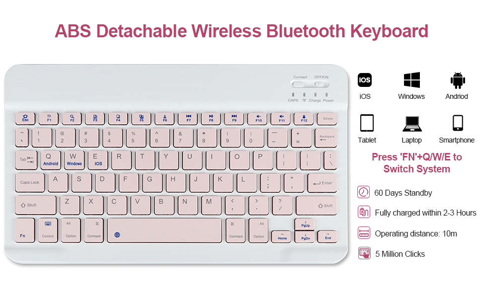 Portable wireless bluetooth Keyboard for Samsung Tab S6 Lite