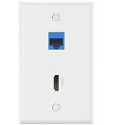 VCE 8K HDMI Ethernet Wall Plate (UL Listed), Female to Female RJ45 CAT6 Keystone Coupler and HDMI...