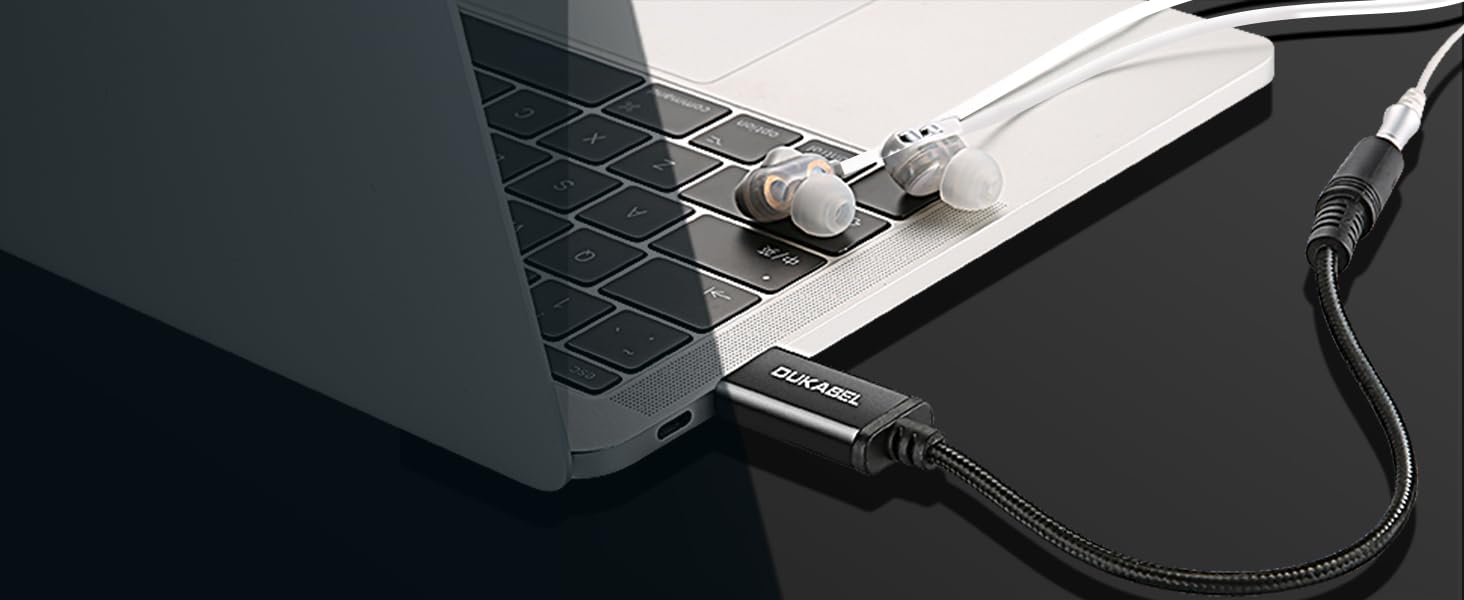 USB audio adapter with headphones