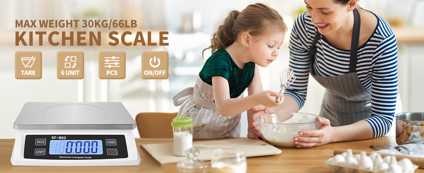 White high precision commercial kitchen scale