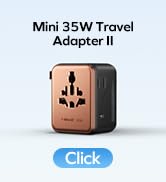 MOMAX 7-in-1 Universal Travel Adapter, 3 USB-C PD &amp; 2 USB-A QC, 2AC, All-in-one European Travel P...