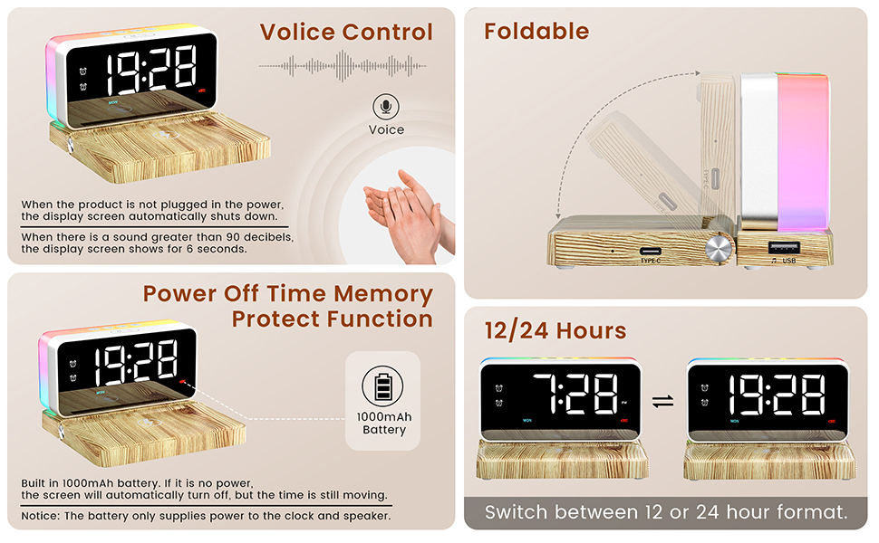 clock with charging station,alarm clock bluetooth speaker,ihome alarm clock with charging dock