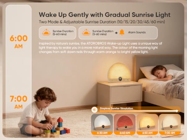 Light Therapy Lamp and Sunrise Alarm Clock 2-in-1, 10000 Lux Happy Therapy