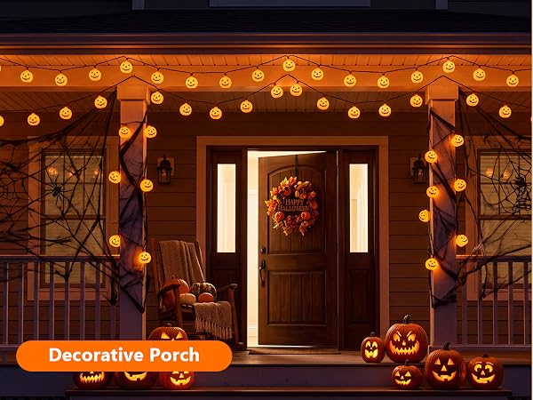 outdoor pumpkin lights plug in; plug in window lights halloween; hanging halloween lights outdoor