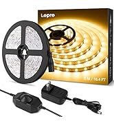 Lepro LED Strip Light White, 16.4Ft Dimmable Vanity Lights, 3000K Super Bright LED Tape Lights, 3...
