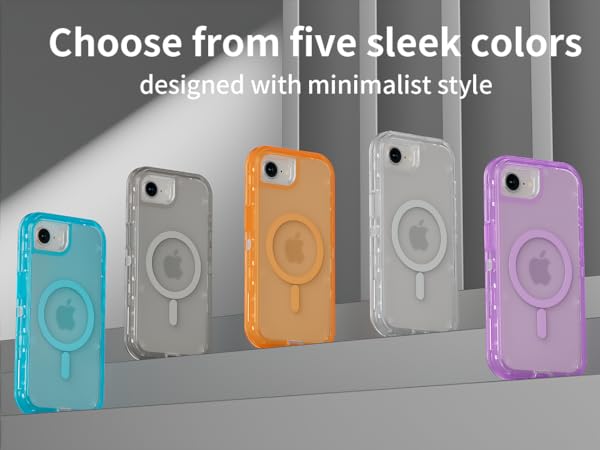 Five colors, transparent Orange purple blue clear gray