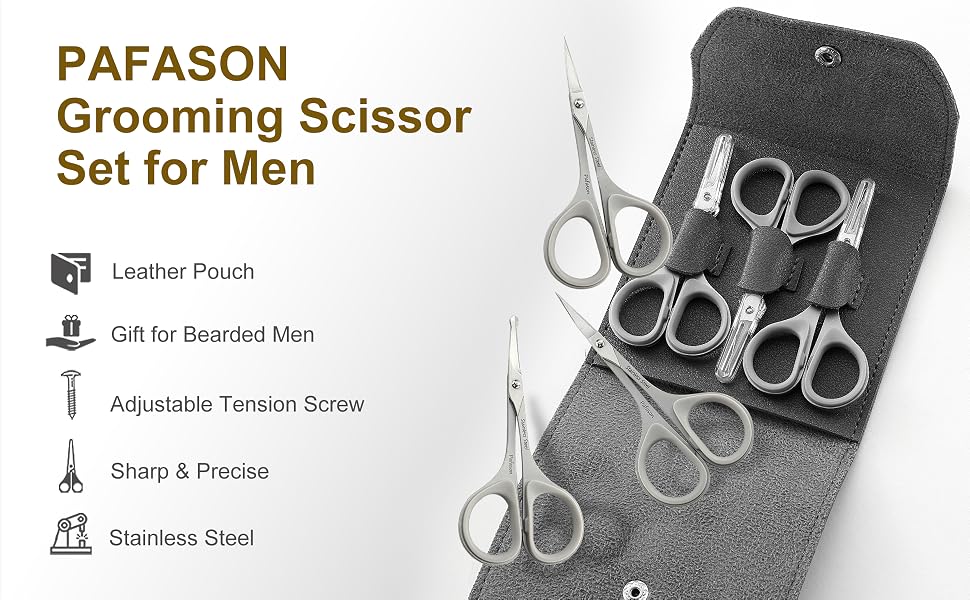 pafason beard mustache facial nose hair scissors