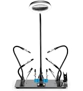 SainSmart Soldering Station 6 Flexible Helping Hands 5X Magnifying Lamp with 5 Color 10 Brightnes...