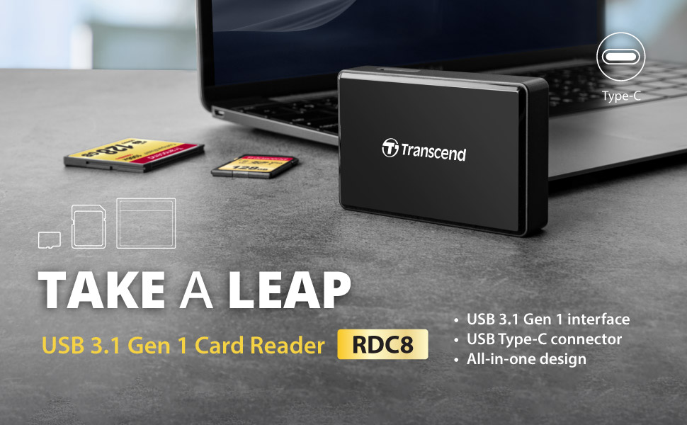 All-in-1 Multi Memory Card Reader, USB 3.1 Gen 1, Type C