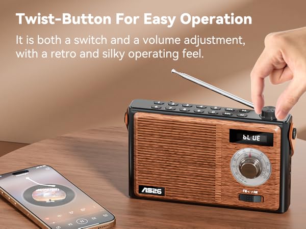  Vintage Wireless Radio with Digital Display