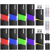AreTop 8GB Flash Drive 10 Pack with Type C Adapter, Retractable USB 2.0 Thumb Drive USB Drive for...