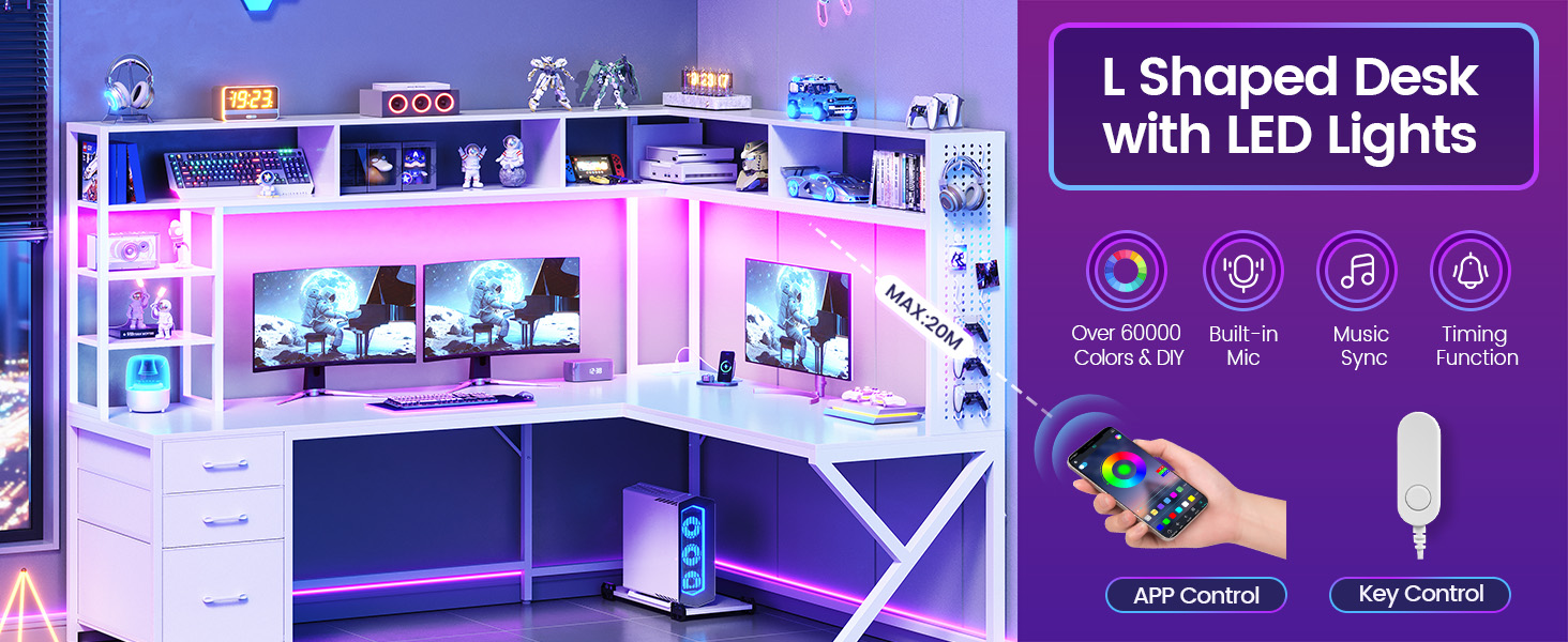 corner computer desk with storage drawers white gaming desk