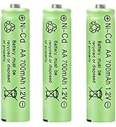 Cotchear 1.2V AA Rechargeable Battery, Size AA 700mAh Rechargeable Ni-Cd Batteries 3 Pcs AA Batte...