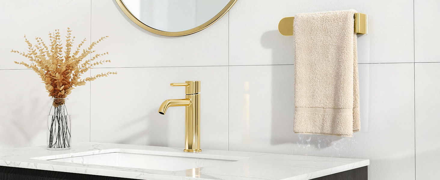 Self Adhesive Hand Towel Holder Gold