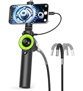 Anykit 360° 4 Ways Articulating Borescope, Industrial Endoscope with 0.26 in Articulated Snake Ca...