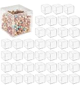 40 Pcs Clear Acrylic Boxes, Small Clear Boxes with Lids, 2.2 x 2.2 x 2.2 in Plastic Square Cube, ...