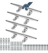 Boat Cleat 6 Inch 316 Stainless Steel, Dock Cleat 8 Inch Heavy Duty Open Base Include Screws, Boa...