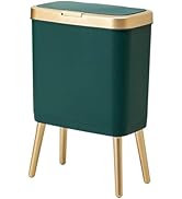 Procade Trash Can with Lid,Small Bathroom Garbage Can with Lid, Plastic Trash Can with Push Butto...