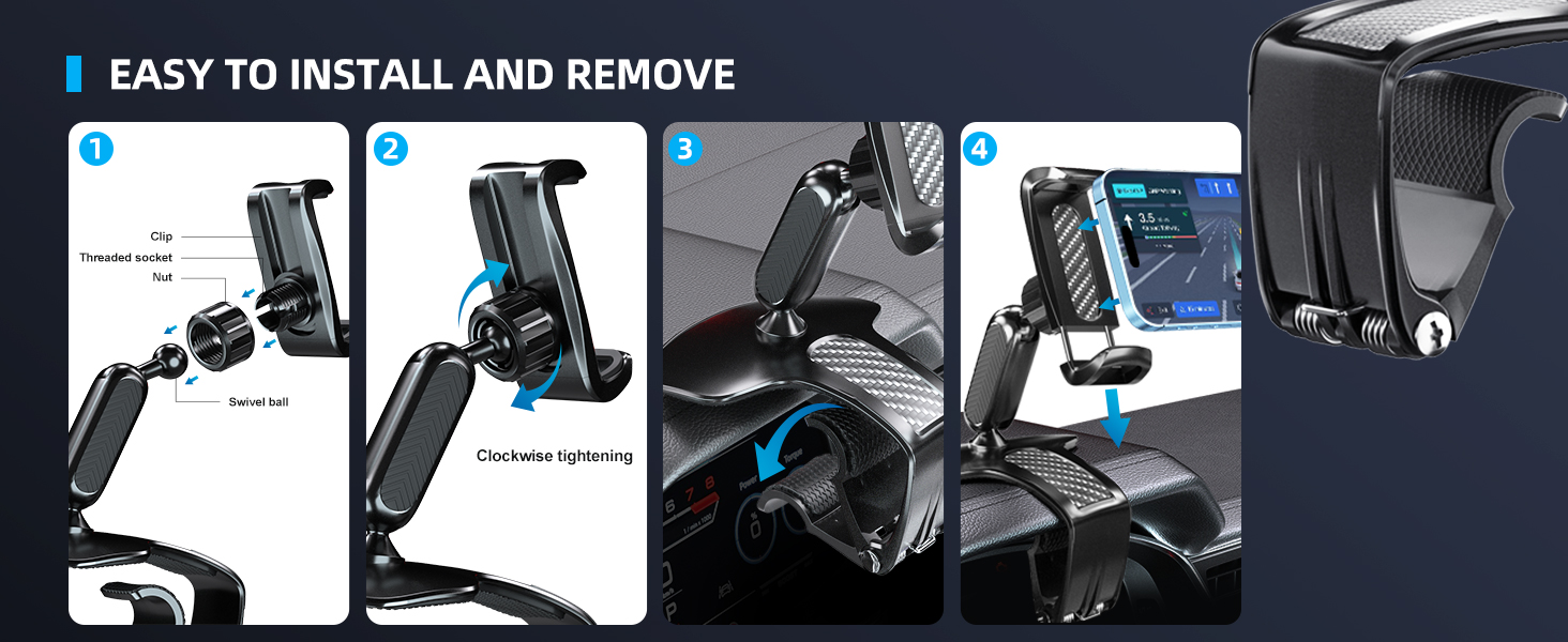 360 phone holder rotating car