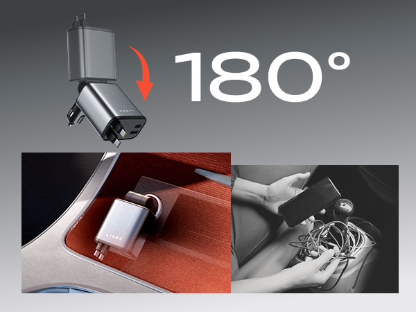 retractable usb c car charger