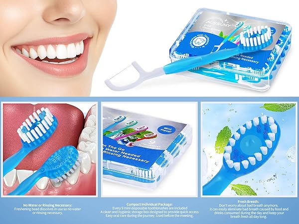 Aussumy 36 Pack Disposable Toothbrushes