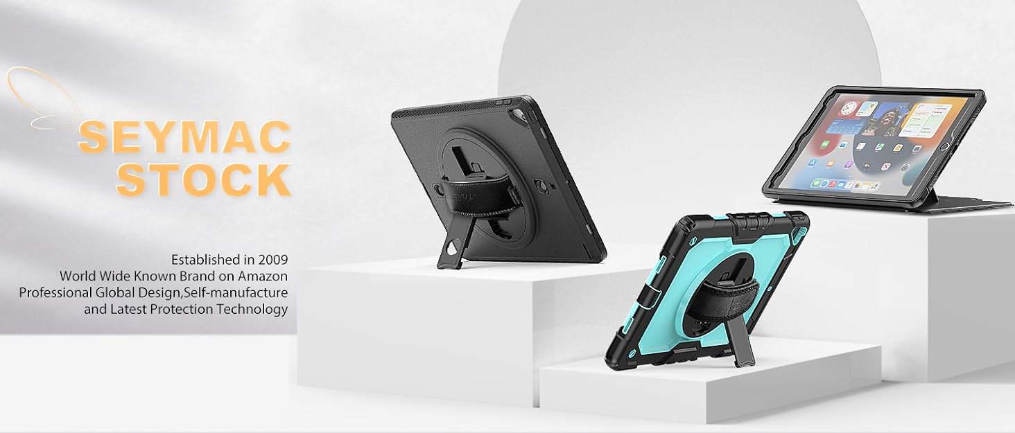 SEYMAC stock Shockproof Hand Strap Case for iPad 9th 8th 7th Generation 10.2 inch 2021/2020/2019