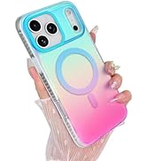 Amzfield Magnetic for iPhone 17 Pro Max Case, Compatible with MagSafe Cute Colorful Gradient Irid...