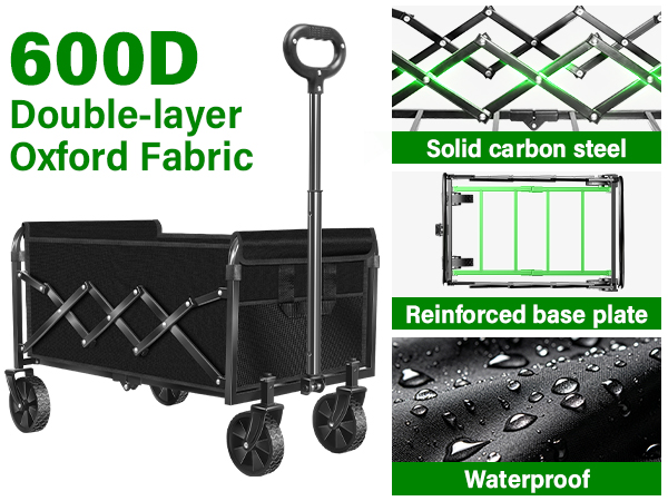 Collapsible Wagons Carts Foldable Wagon, Foldable Wagon Cart with Wheels, Folding Wagon, 2025 new