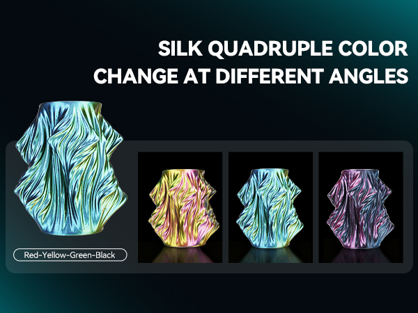 sunlu 3d printer filament quadruple silk filament color changing multicolored multi color sunlu silk