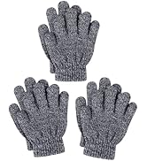 Glooarm 3 Pairs Kids Gloves Winter Gloves Thick Cashmere Magic Gloves Knit Stretchy Warm Gloves B...
