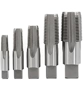 Drill America - POUCSNPT5 5 Piece NPT Pipe Tap Set (1/8", 1/4", 3/8", 1/2" and 3/4"), Plastic Pou...