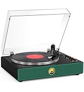 Vinyl Record Player with AT-3600L Cartridge, Bluetooth Turntable with USB to PC Recording, Alumin...