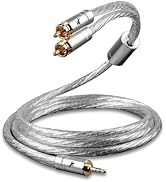 Impeto 3.5mm to RCA Audio Cable - Silver-Plated Ultra-Pure Copper Conductors, Dual Shielding for ...