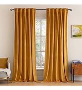 MIULEE Velvet Curtains 84 inches - Luxury Blackout Curtains for Bedroom Living Room Thermal Insul...