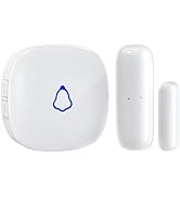 METAK Wireless Door Chime, Door Open Contact Sensor Alarm with 500 FT Range, 58 Chimes and 5 Volu...