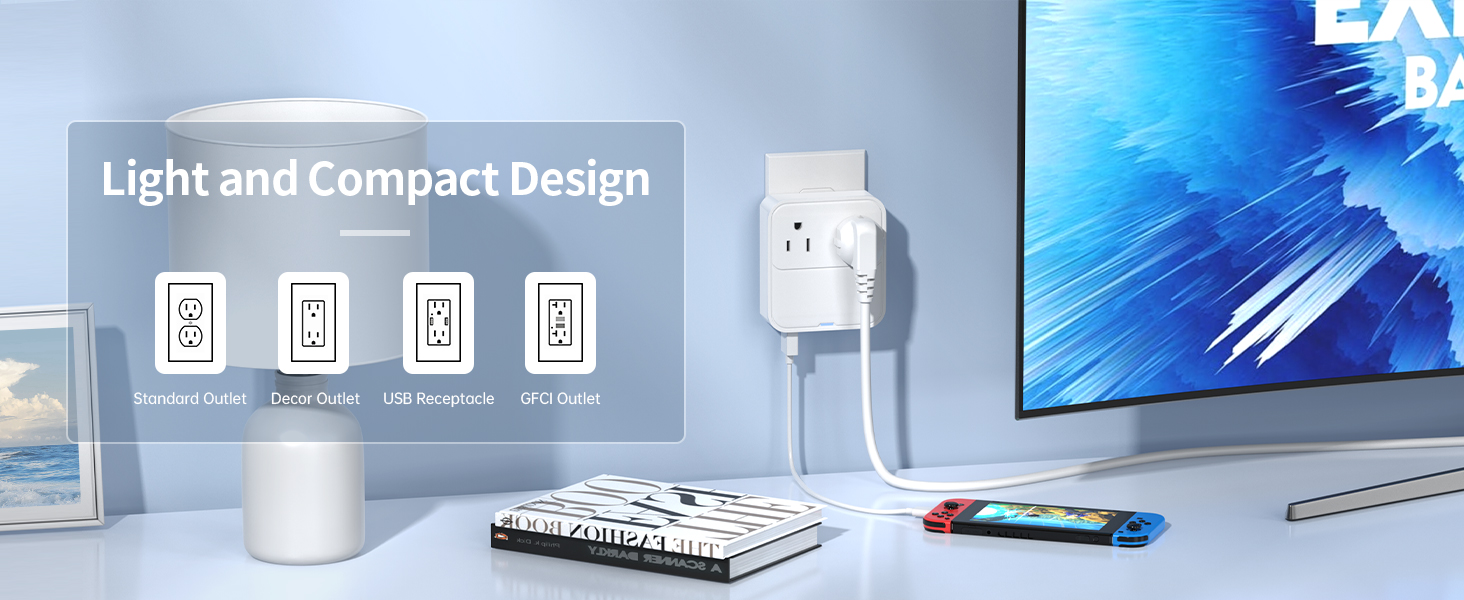 Multiport USB C Charger Block on the wall