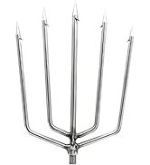 FREGITO Fishing Harpoon, Stainless Steel Fishing Barbed Spear Aluminum Alloy Rod Gig Gaff with 8m...