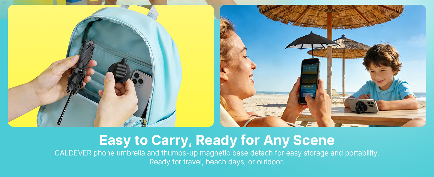 Magnetic Thumb Up Base Phone Umbrella for Sun iphone Gift for Women Men Girls Teen Adults Boy
