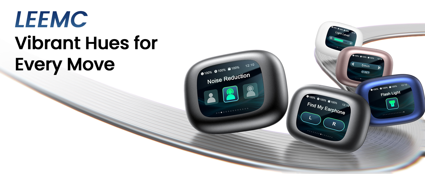 wireless earbuds with touchscreen for sports running outdoor stable ear hooks