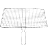 Toddmomy Bbq Fish Grill Basket, Camping Grill Fish Vegetable Grilling Basket Stainless Steel Wire...