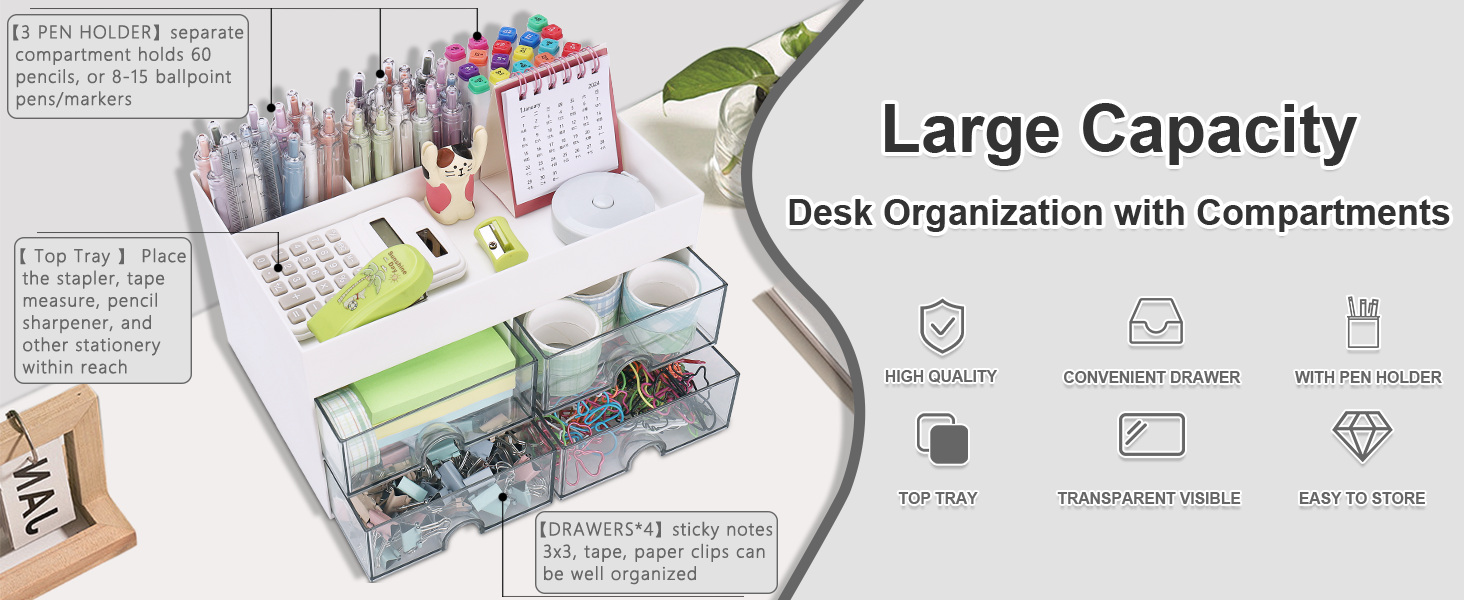 Office Organization for Desk White Desk Organizer Organizador De Escritorio Pen Storage Box Mini