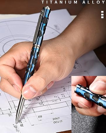 Titanium Ballpoint Pen 5.12" with Pocket Clip
