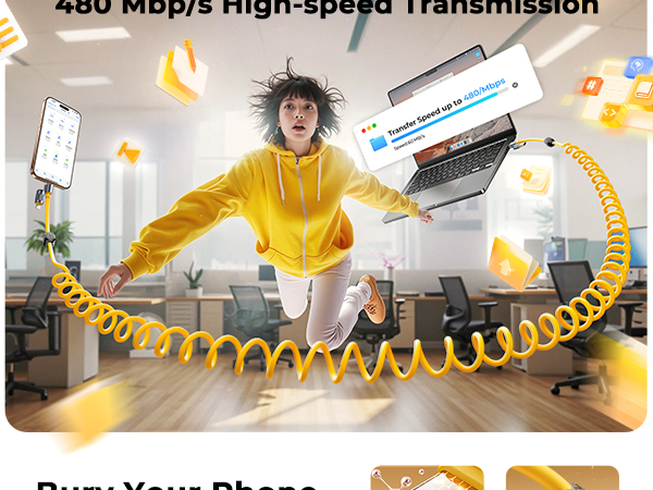 jixivor 4 in 1 usb c cable 140W compatiblle with Lightning cable multi cords