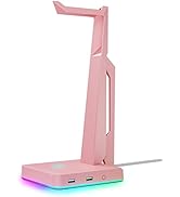 IFYOO RGB Gaming Headset Stand with 2 USB Ports, Game Headphone Mount for PC, Xbox One, PS4, Swit...