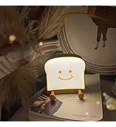QANYI Toast Bread Night Light,Soft LED Toast Lamp with Cute Face Always Smile,Bedroom Table Lamps...